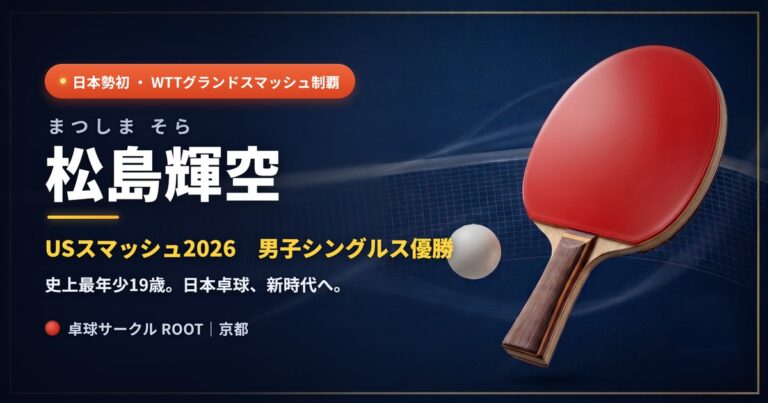 松島輝空がUSスマッシュ優勝　19歳が打ち立てた日本卓球の新時代